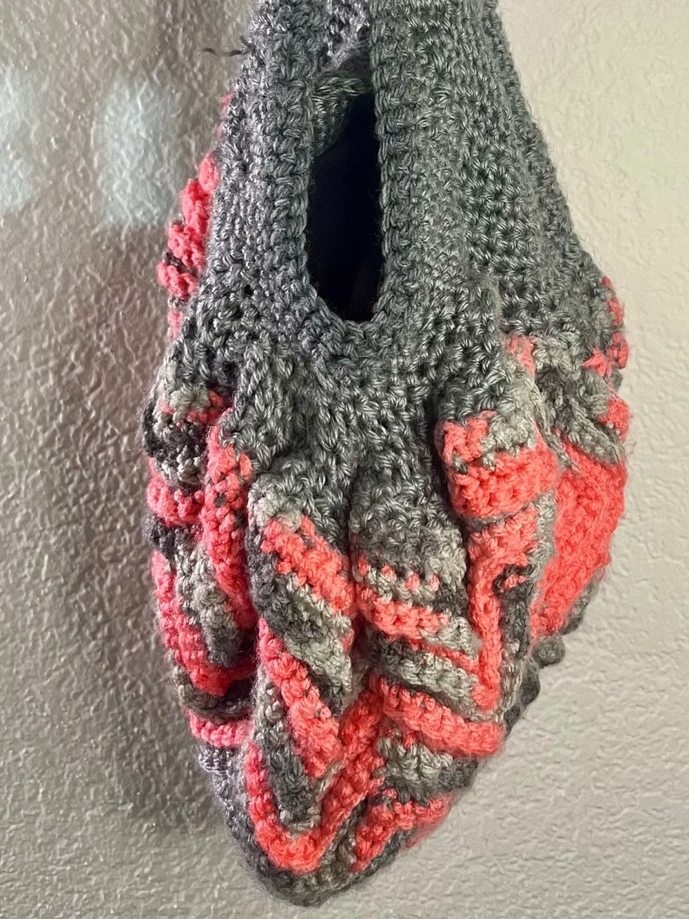 Handmade Crochet Chevron Boho Bag